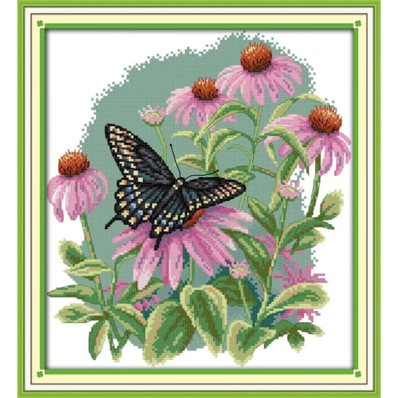 Butterfly over flowers (7)