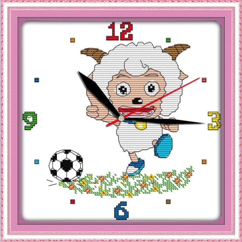 Happy Sheep clock face