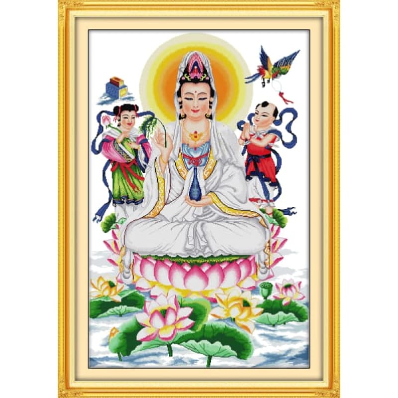 Kwanyin giving blessings(3) Needlework Kits UK