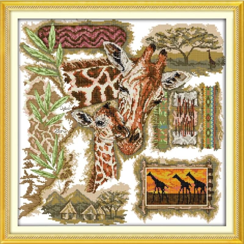 The African giraffes Needlework Kits UK