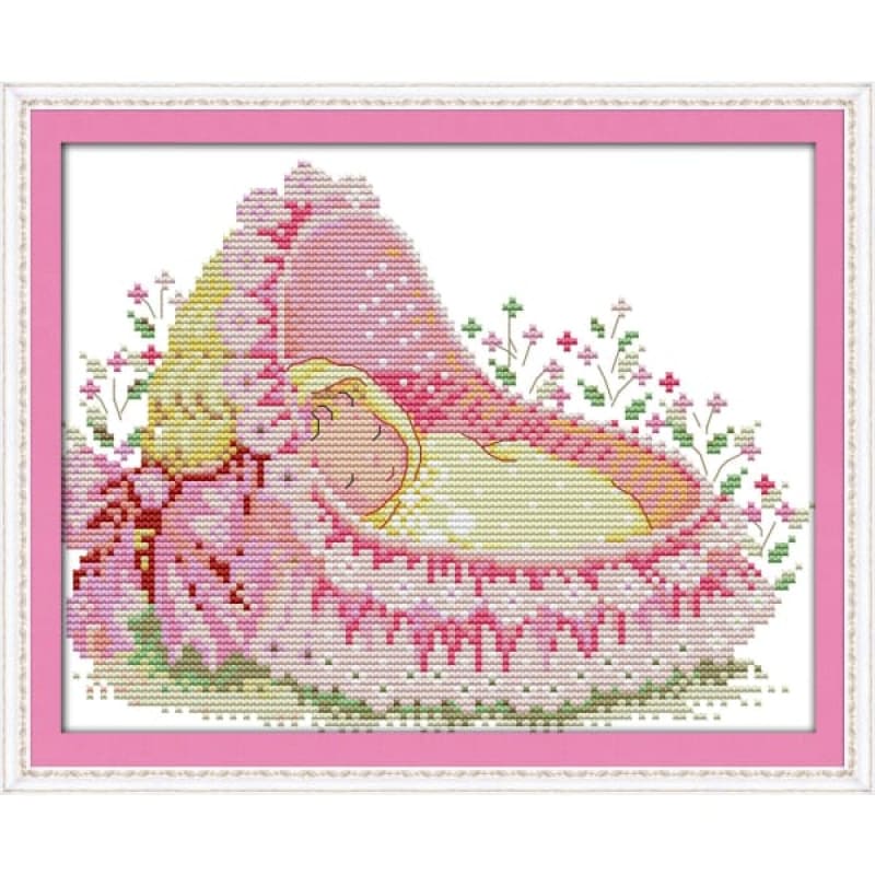 The baby in the cradle