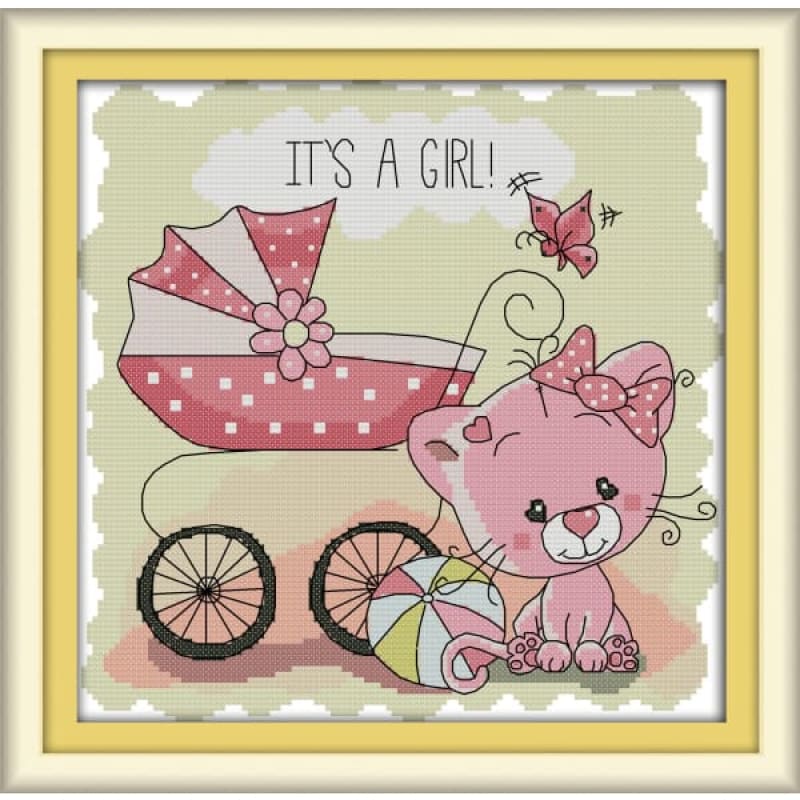 The cat and baby carriage Needlework Kits UK