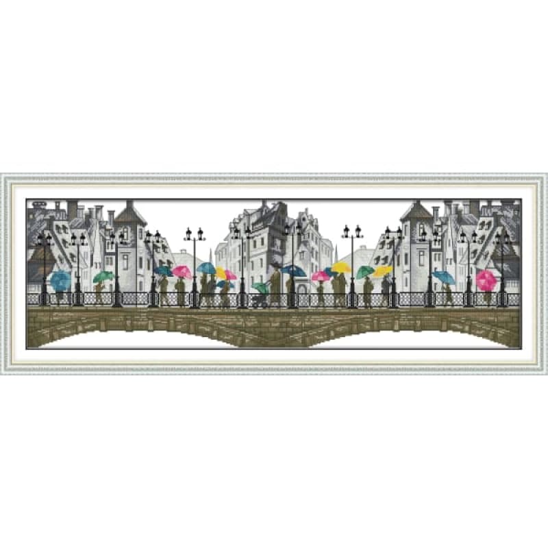 The scenery in the rain