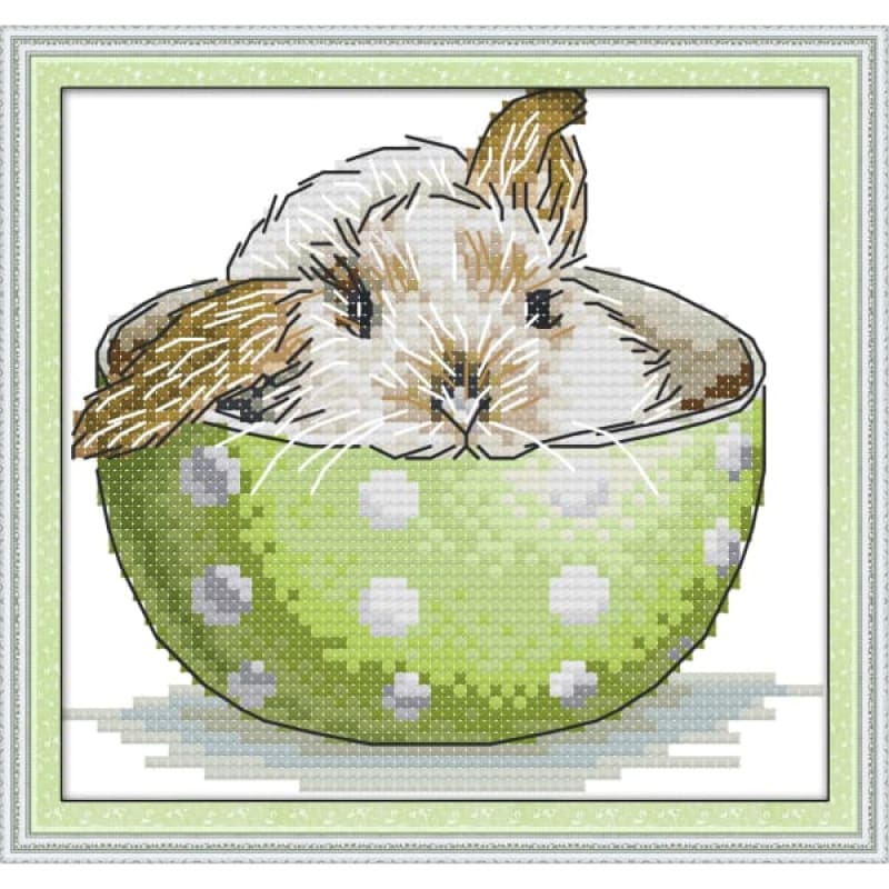 A rabbit in a teacup – Needlework Kits - UK