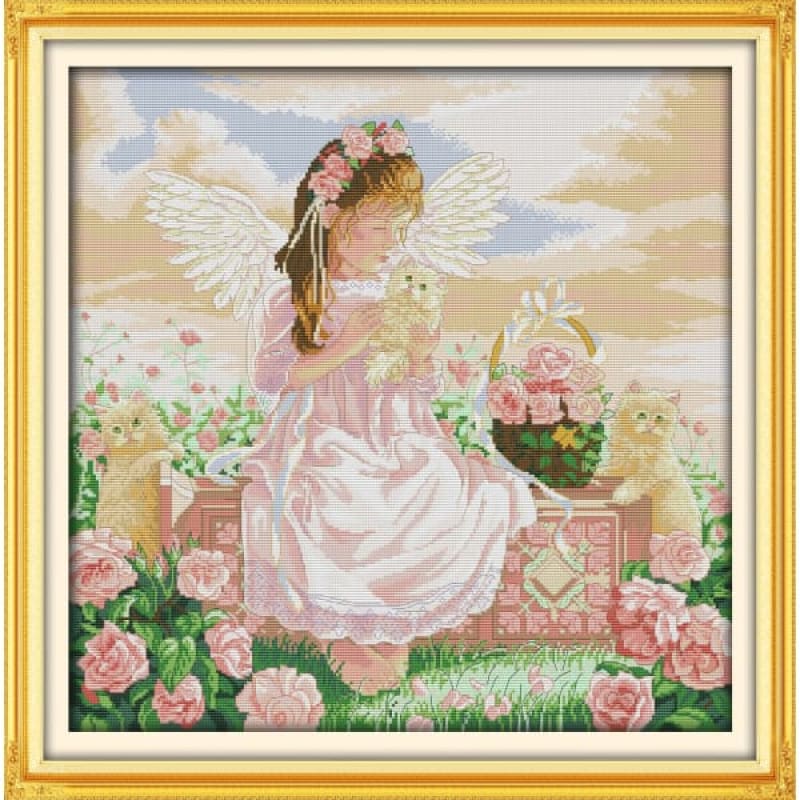 Angel and cat – Needlework Kits - UK