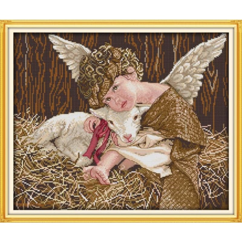 Order Angel and Lamb Cross Stitch Kits Needlework Australia
