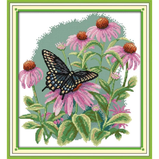 Butterfly over flowers (7)