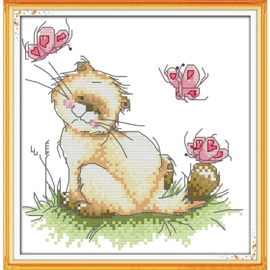 Cat and butterfly