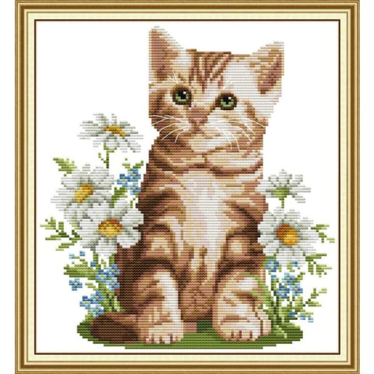 Cat and Flowers