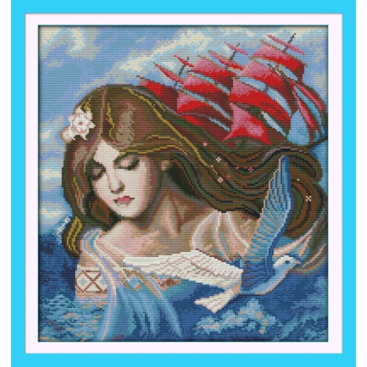 Deep red sail