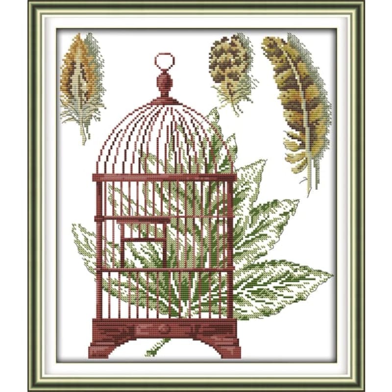 Feather and cage – Needlework Kits - UK
