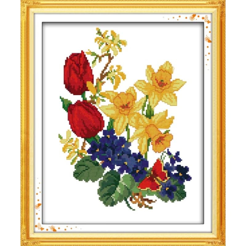 Flowers lead butterfly