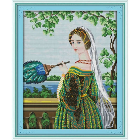 Green skirt woman