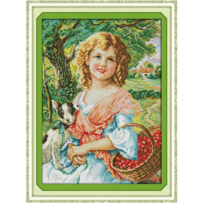 Picking fruit girl Needlework Kits UK