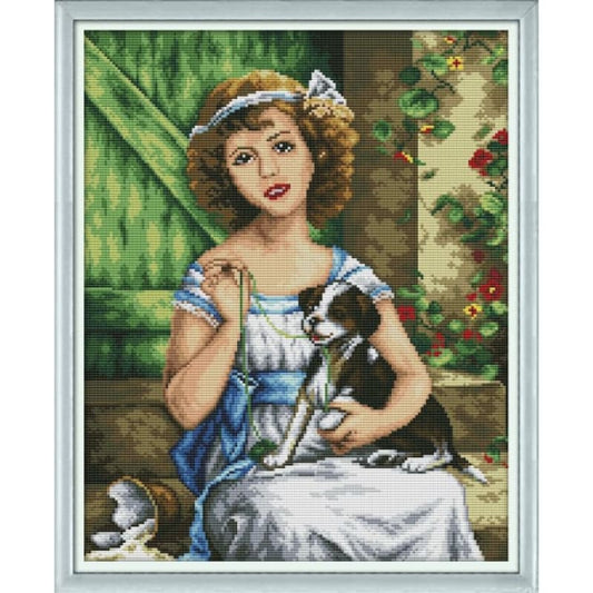 The girl with the dog