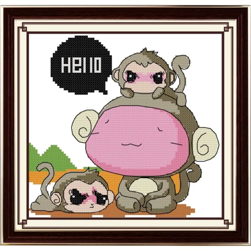 The red face baby monkeys Needlework Kits UK