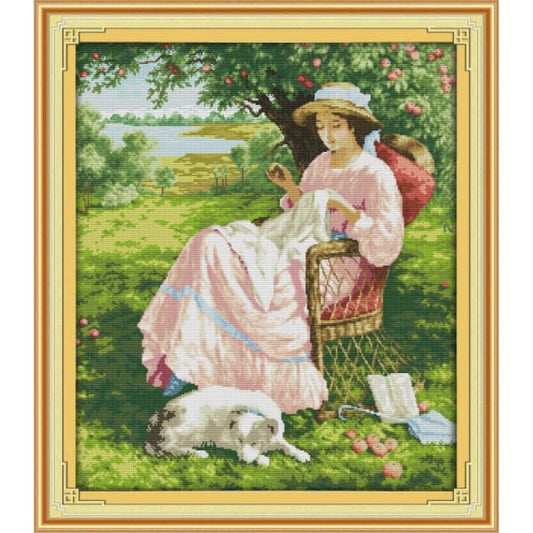 The woman under an apple tree