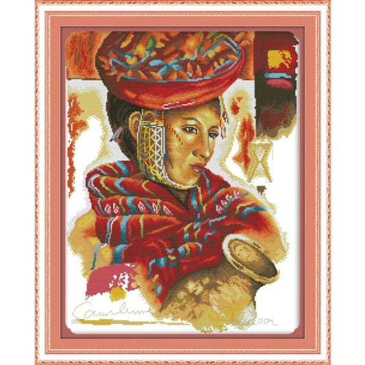 Woman and clay pot